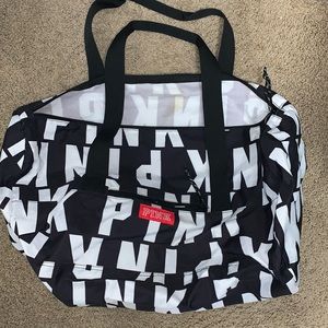 PINK black and white travel bag